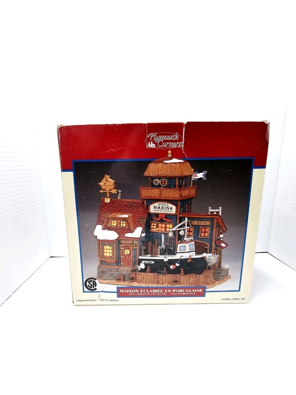 2002 LEMAX Porcelain Lighted House Light & Cord Burks Marina Services #25642 - Picture 13 of 15